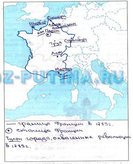 Контурная карта европа в период великой французской революции и революционных войн 1789 1799